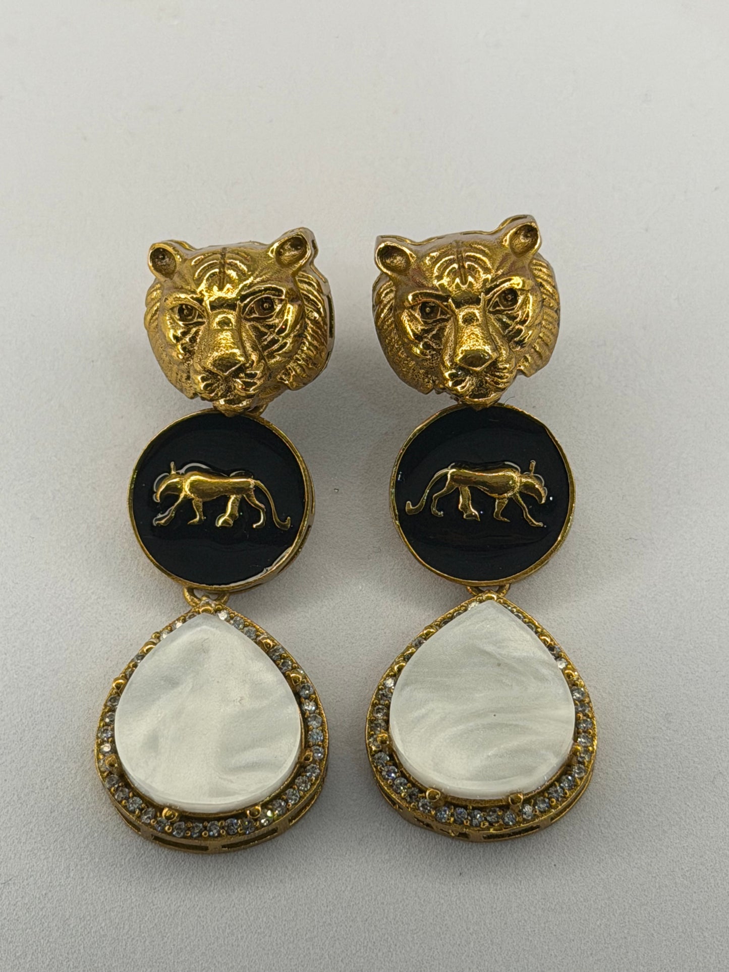 White Marble Sabyasachi Inspired Drop Earrings