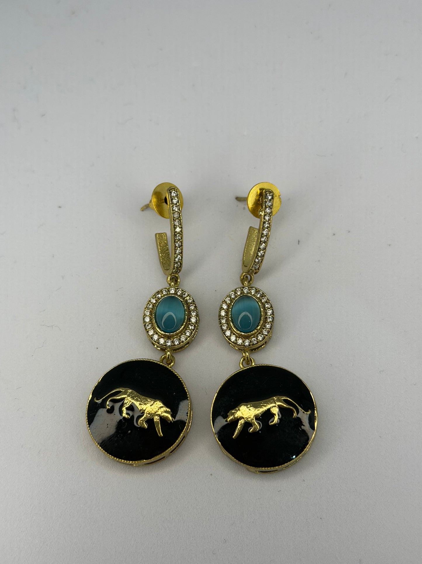Blue Hoop Drop Sabyasachi Inspired Earrings