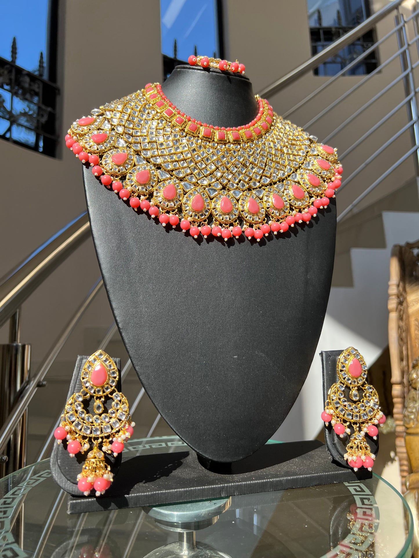 Kundan 4 Piece Set - Tangerine