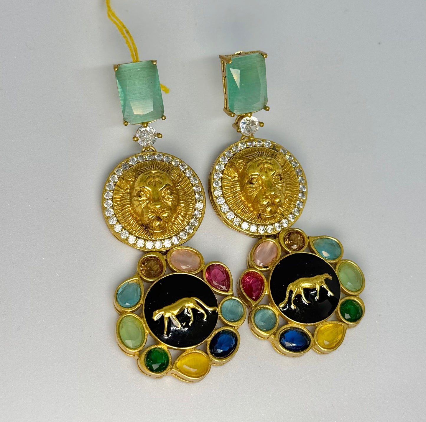 Sabyasachi inspired earrings - Mint/Multicolour