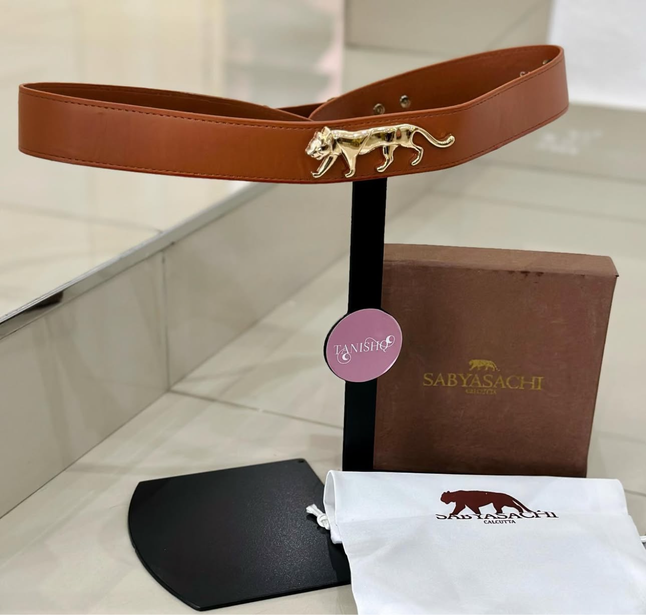 Sabysachi Inspired Belt - Tan (with packaging)
