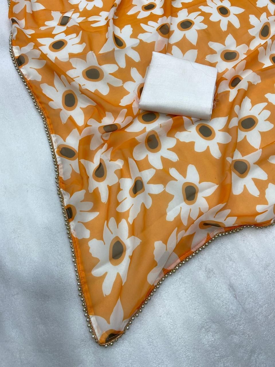 Sunflower Pearl Saree