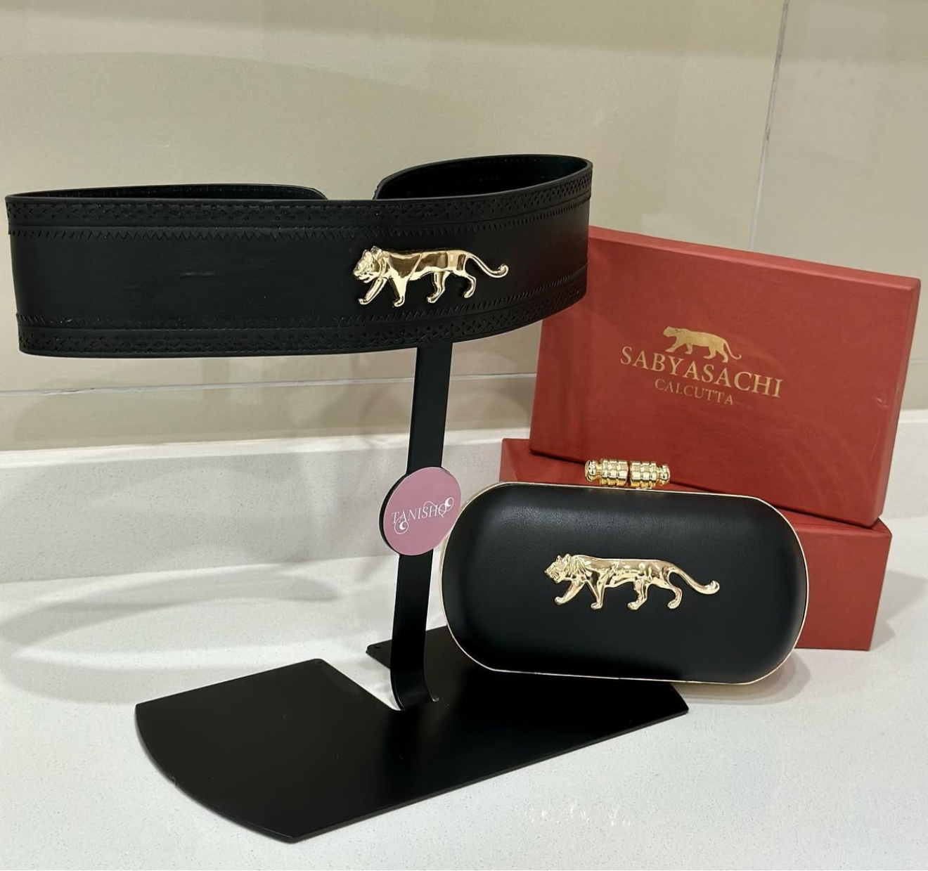 Sabyasachi Inspired Thick Belt - Black (includes packaging)