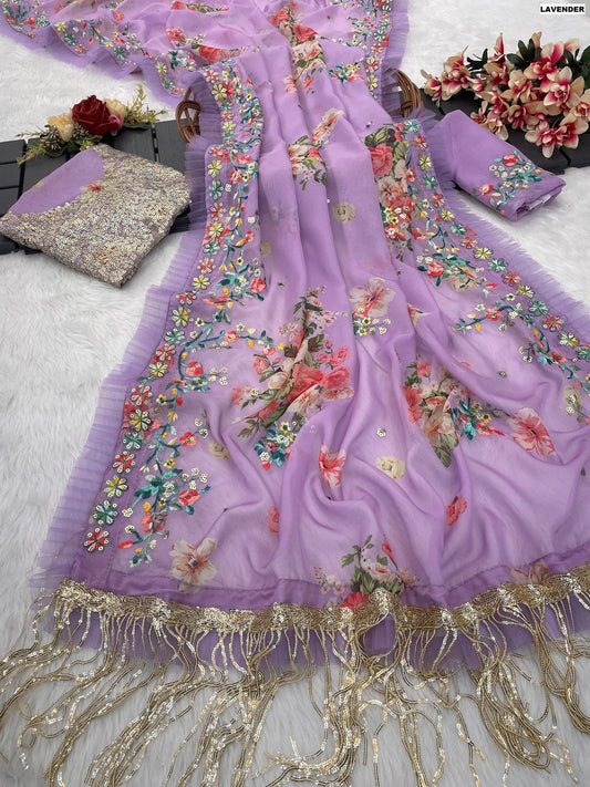 MET Saree - Lilac