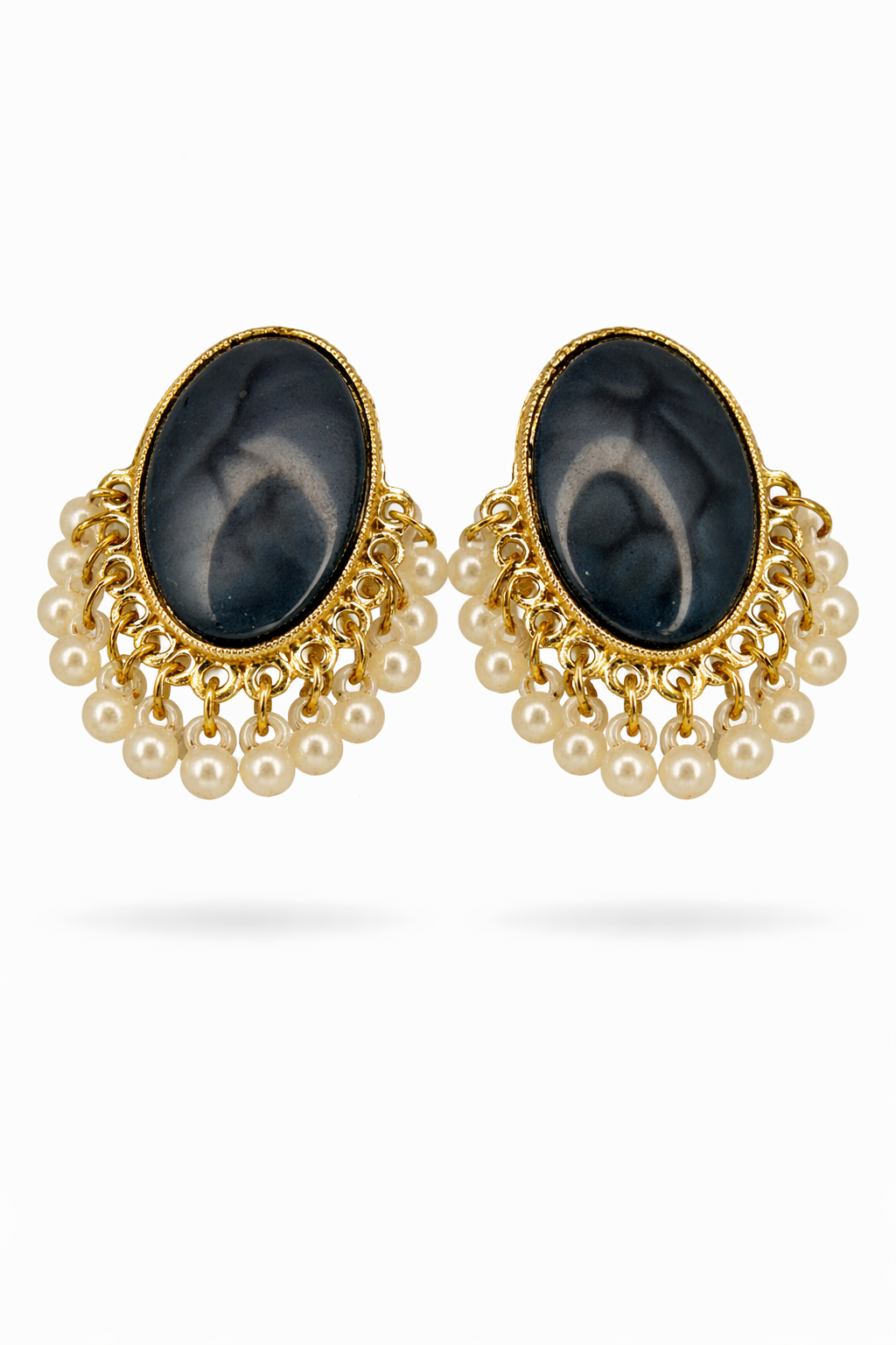 Marble & Pearl Statement Earrings