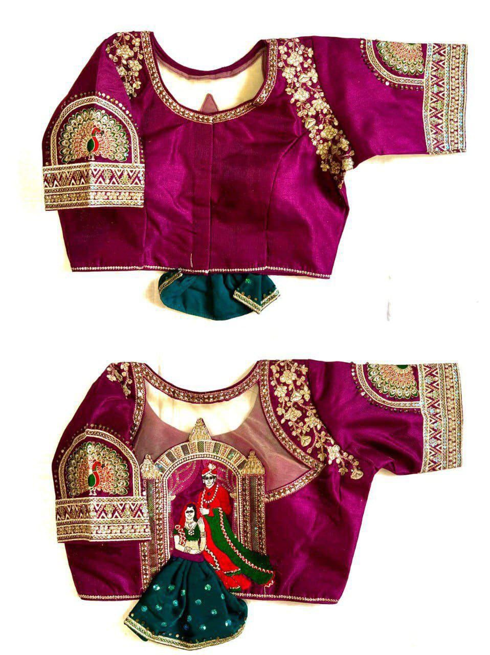 Mor Mahal Blouse - Magenta