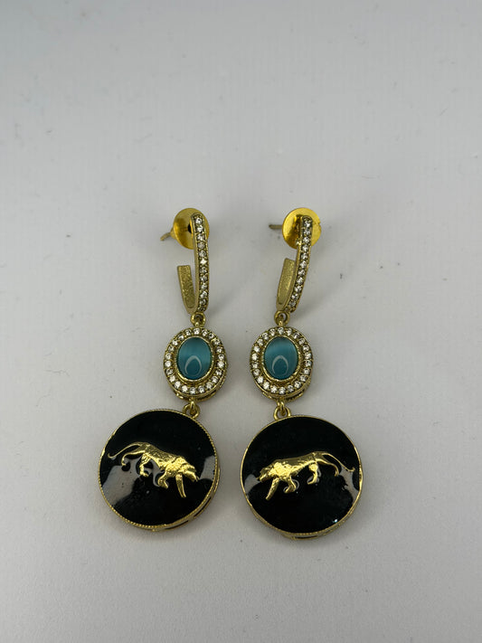 Blue Hoop Drop Sabyasachi Inspired Earrings