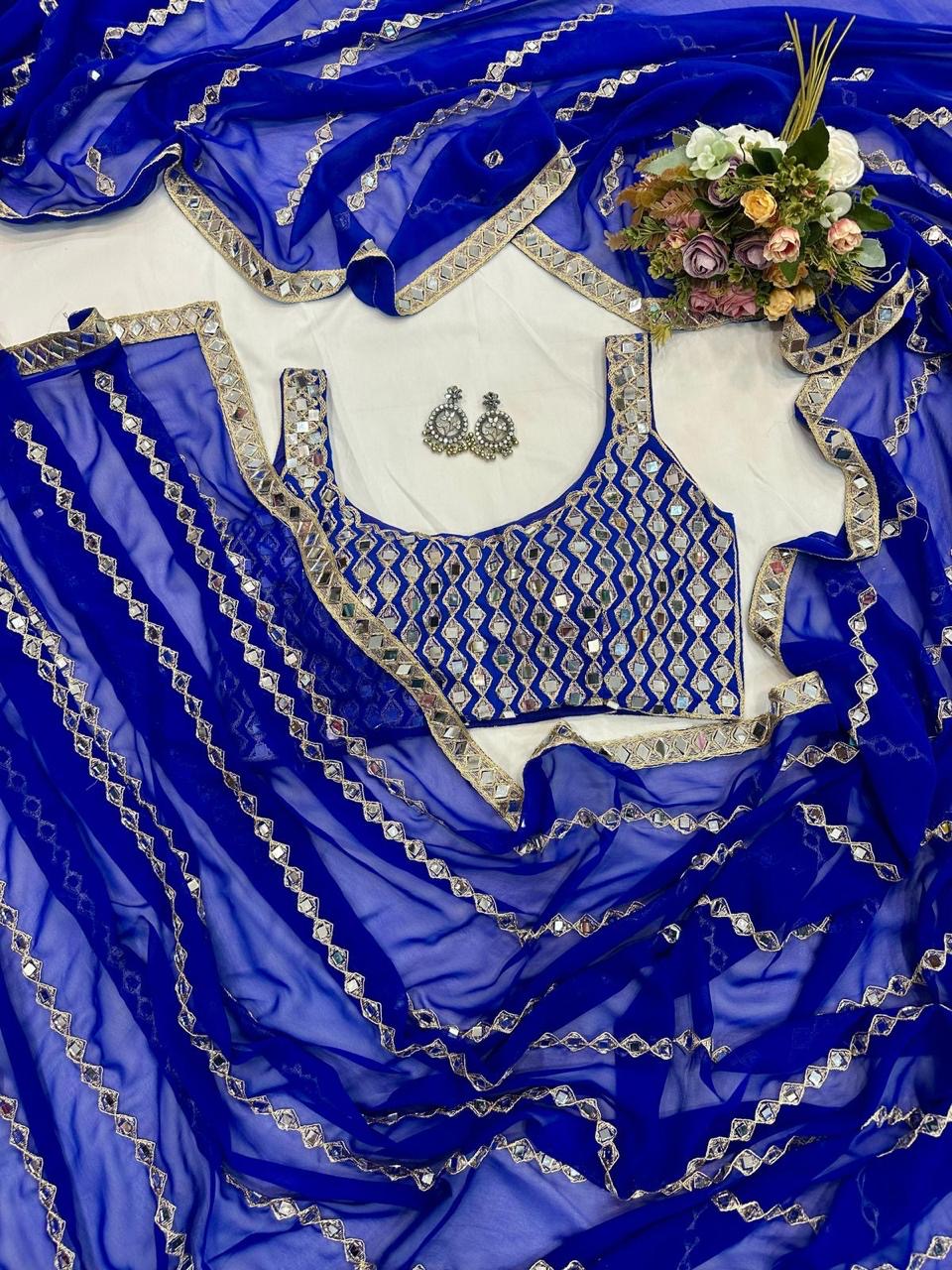 Azure Mirror Saree