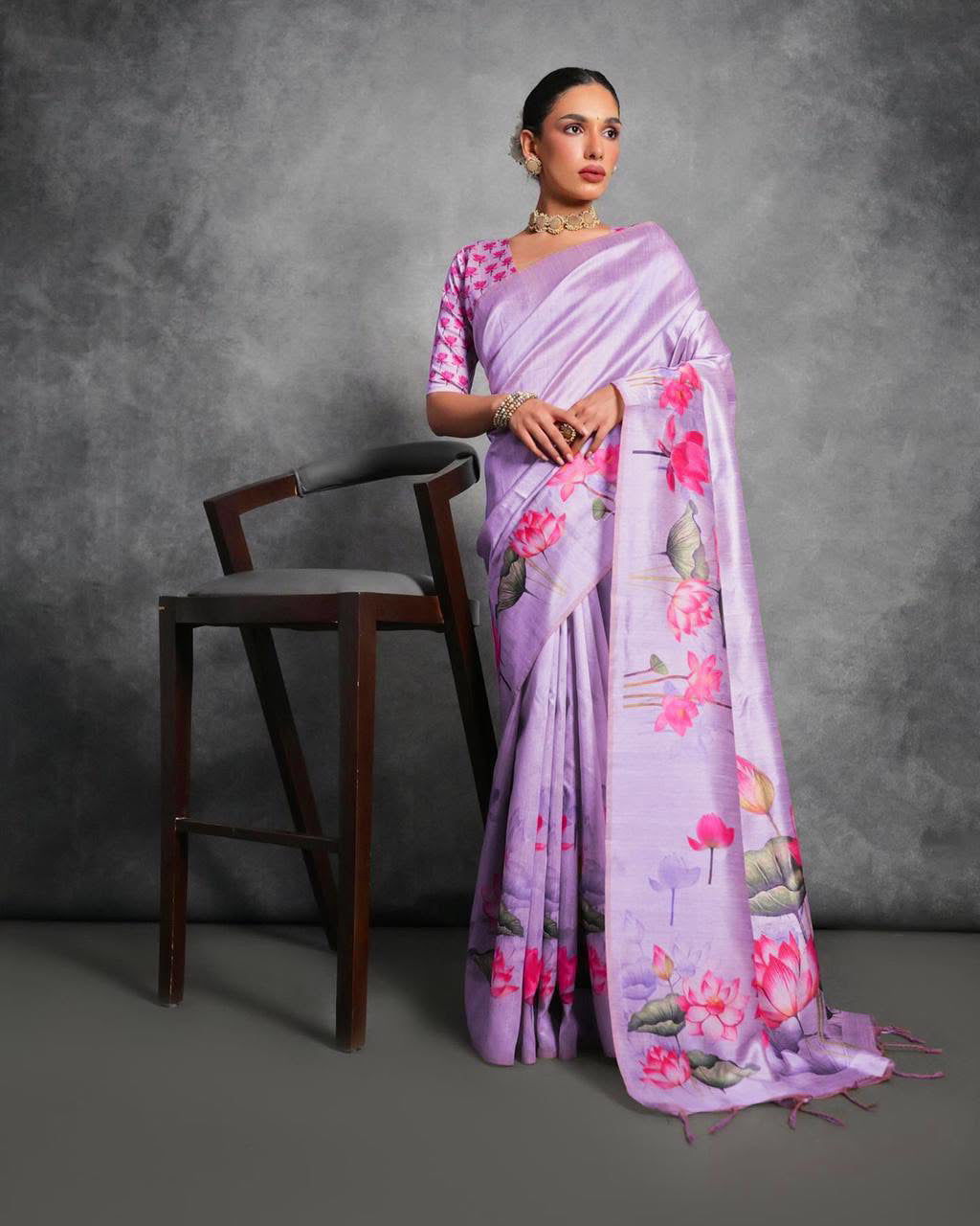 Lilac Lotus Saree