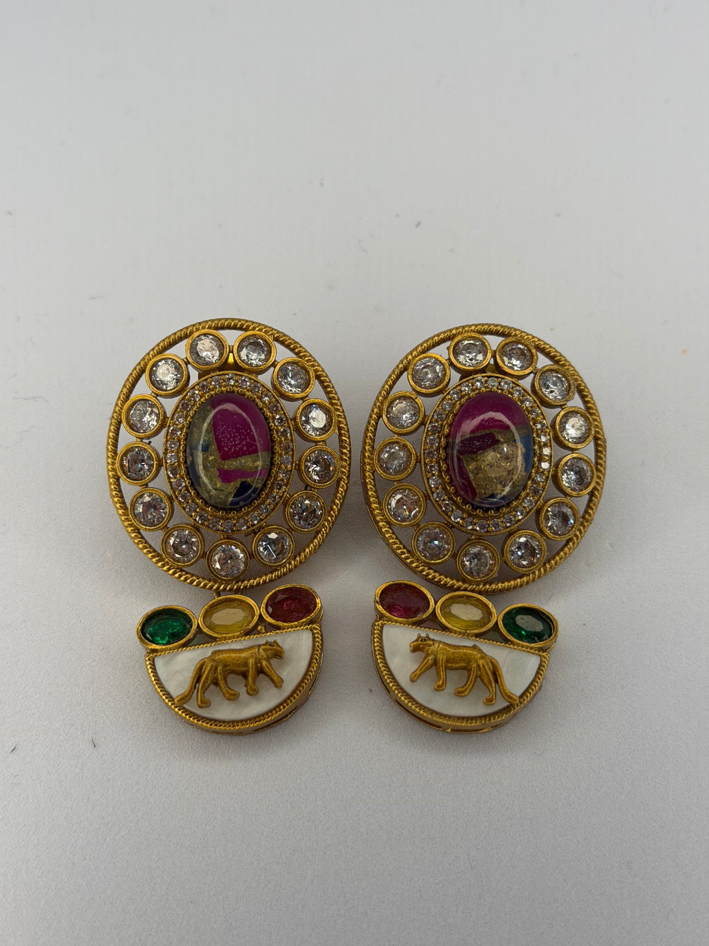 Ruby Marble Sabyasachi Inspired Earrings