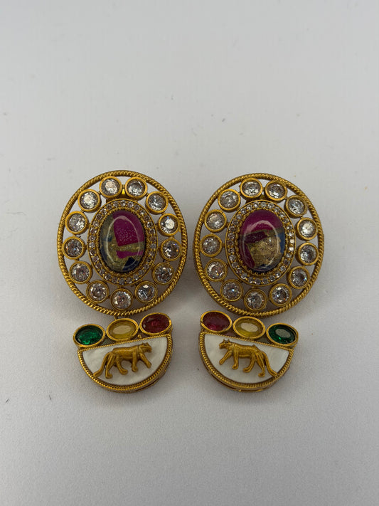Ruby Marble Sabyasachi Inspired Earrings