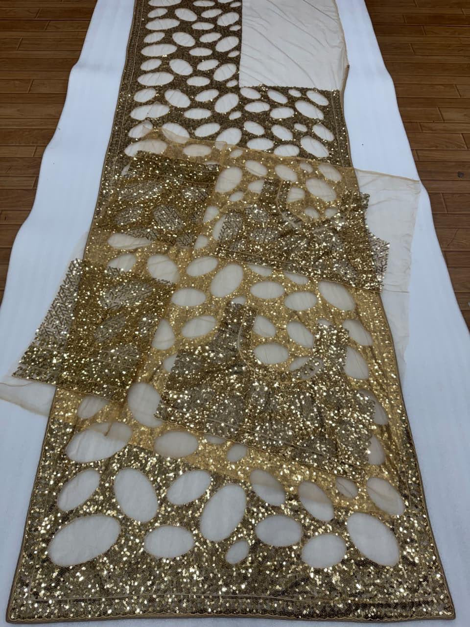 Designer Gold Sequin Saree