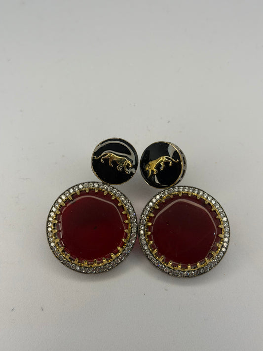 Ruby Quartz Sabyasachi Inspired Earring