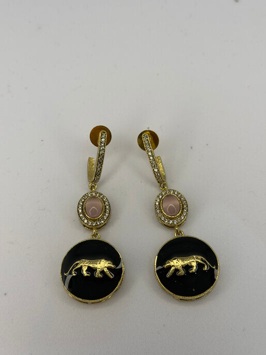 Pink Hoop Drop Sabyasachi Inspired Earrings