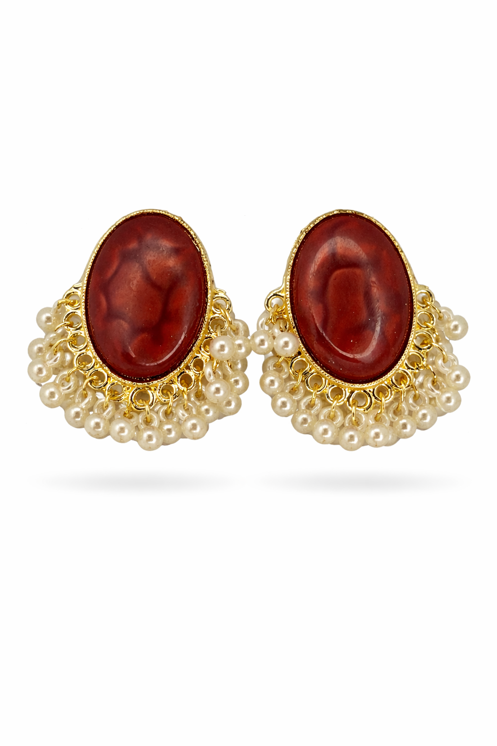 Marble & Pearl Statement Earrings