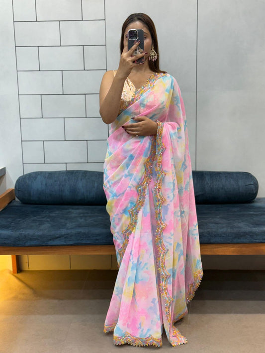 Designer TieDie Saree