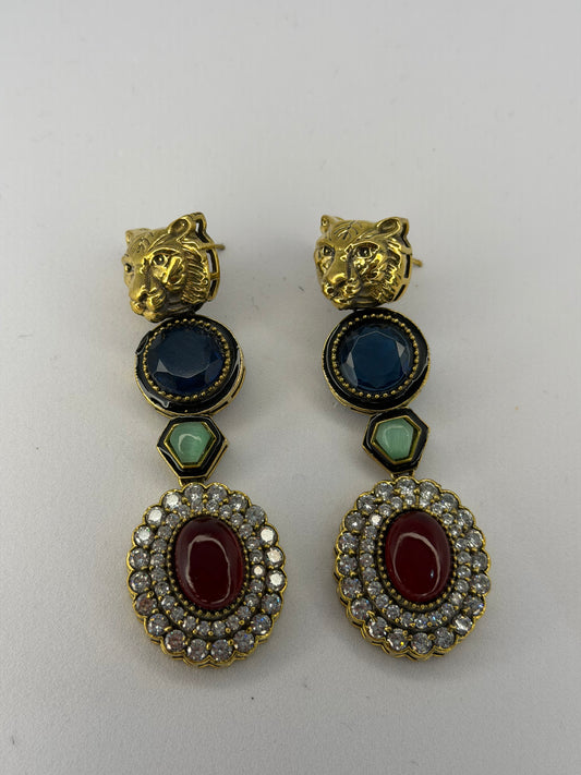 Multi-gem Sabysachi Inspired Drop Earrings