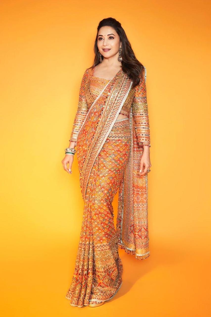Multicolour Mirror Saree