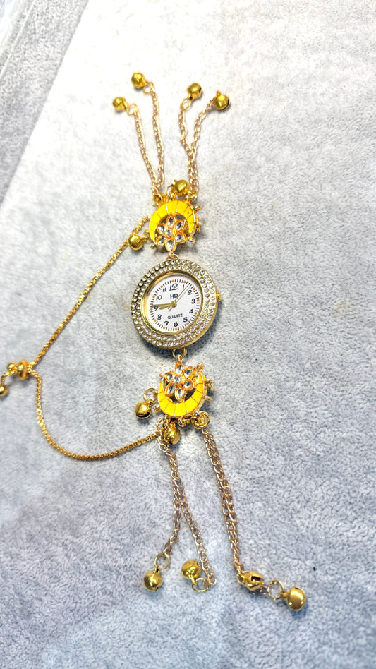 Yellow Diamanté Desi Watch