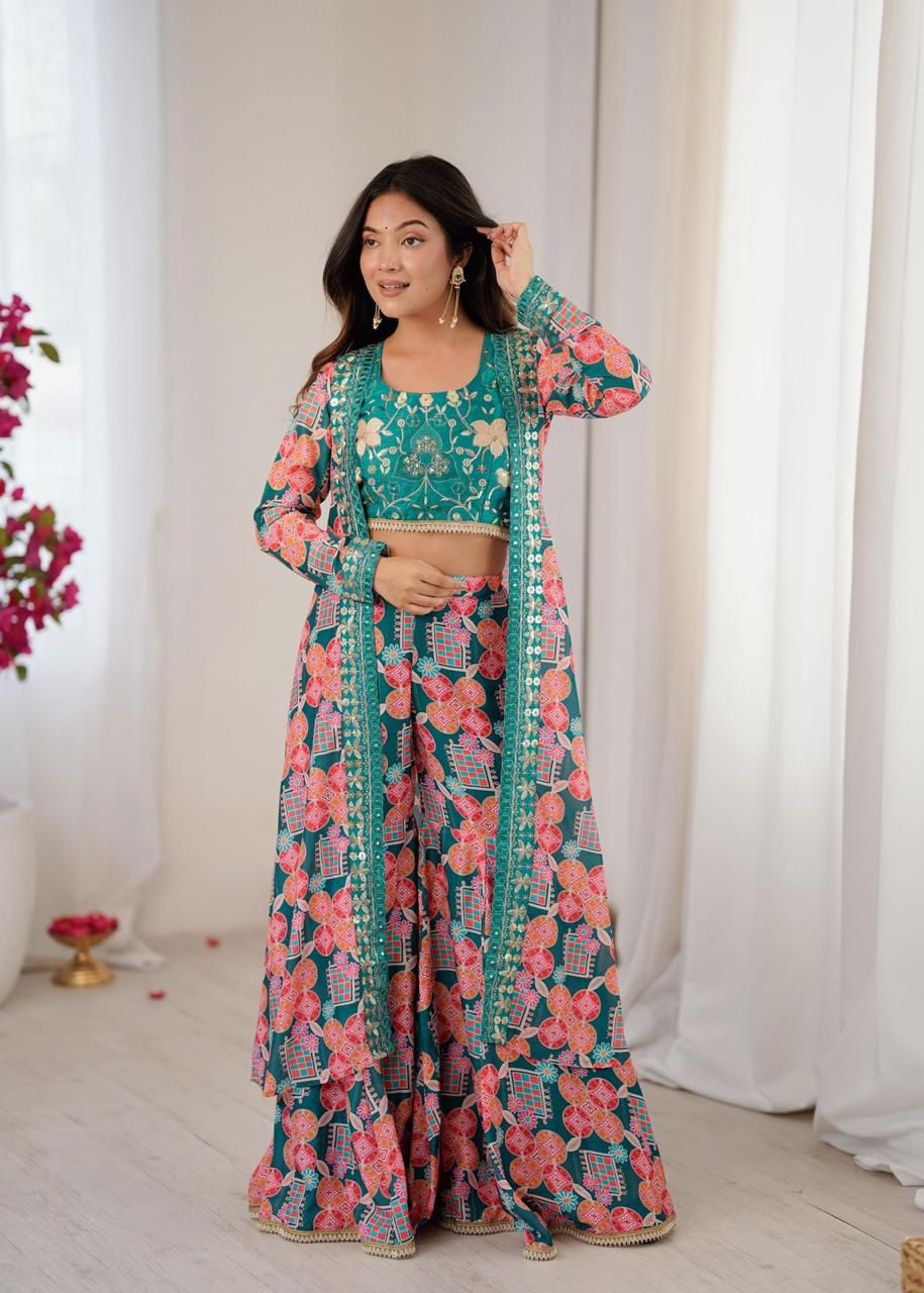 Indowestern Floral Set