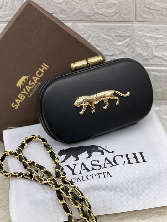 Sabyasachi Inspired Clutch - Plain Black