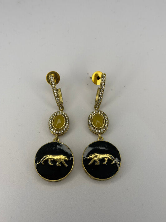 Yellow Hoop Drop Sabyasachi Inspired Earrings