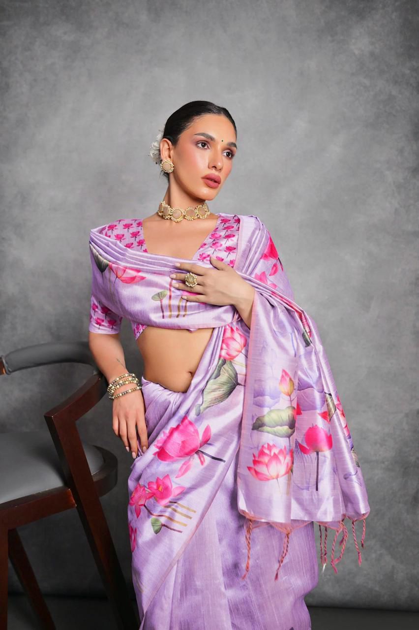 Lilac Lotus Saree