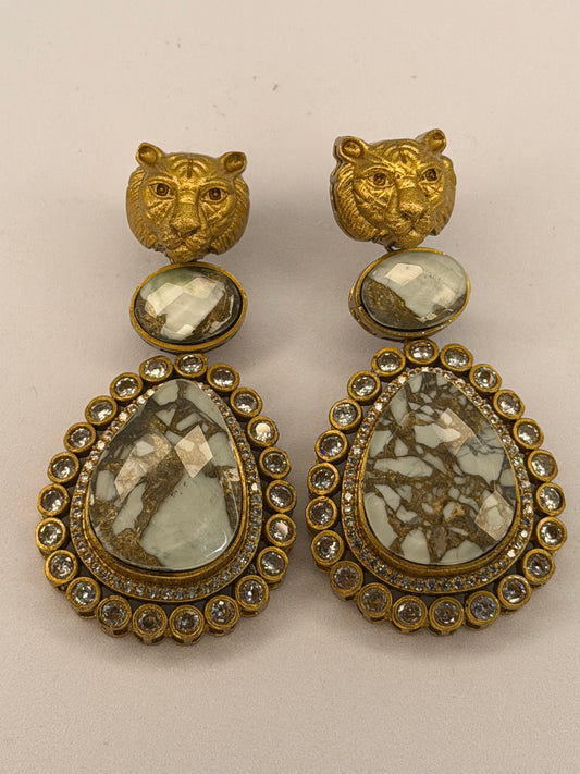 White Marble Sabyasachi Inspired Earrings