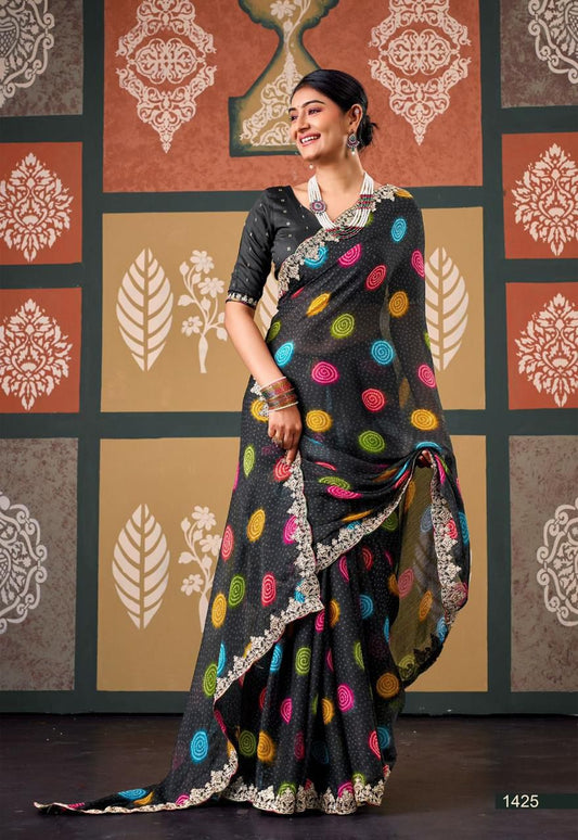 Midnight Rangriti Saree