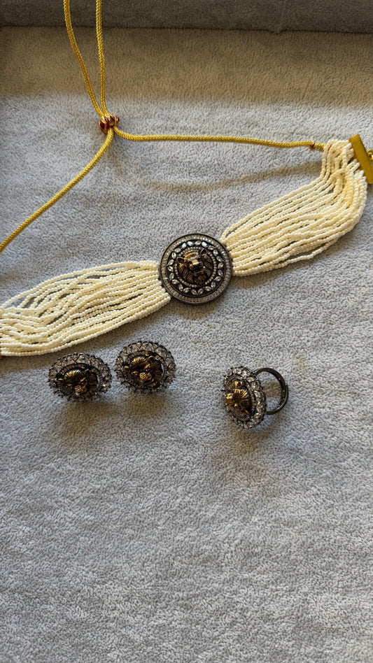 Noor Sher Pearl Set & Ring