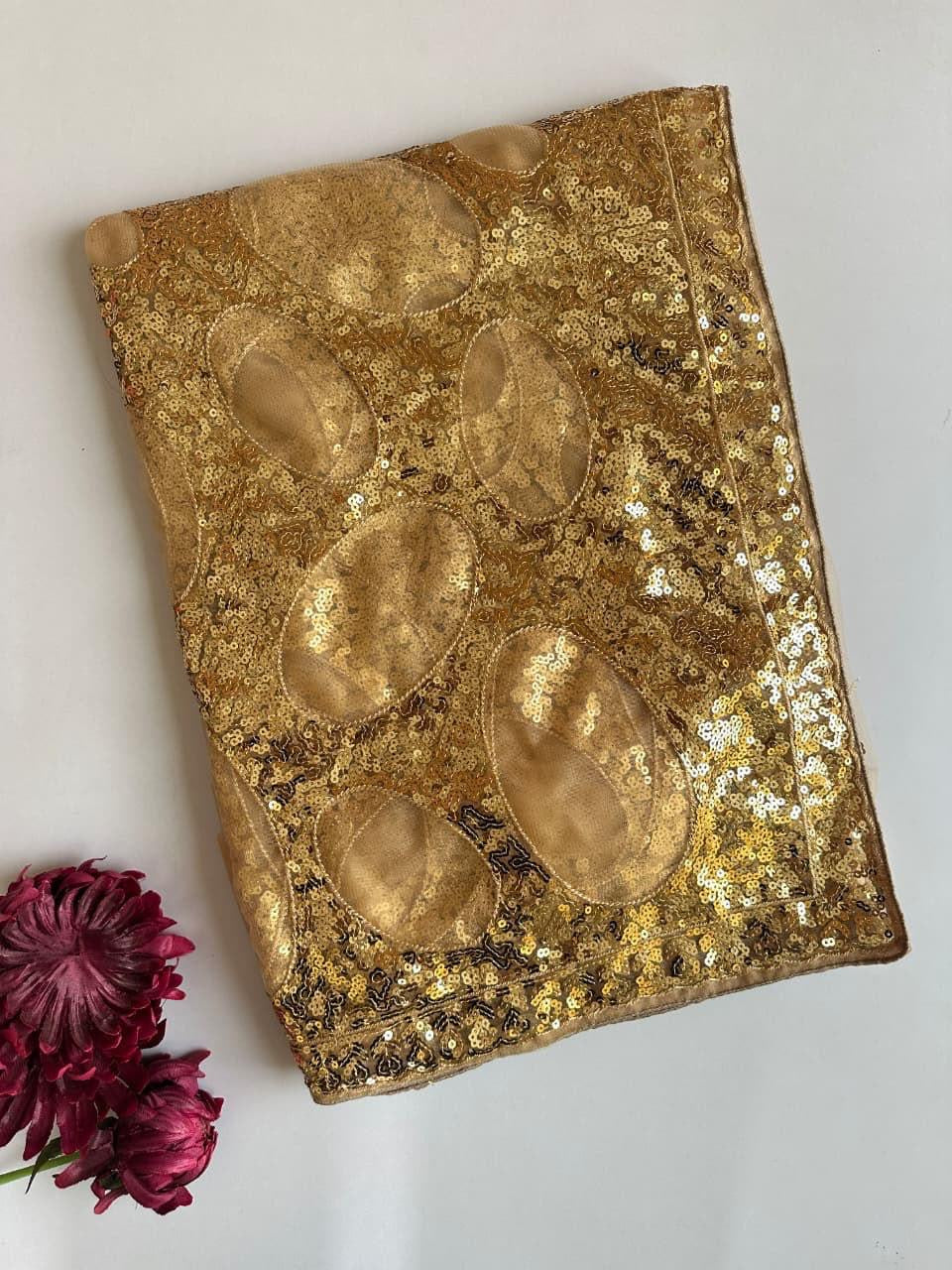 Designer Gold Sequin Saree
