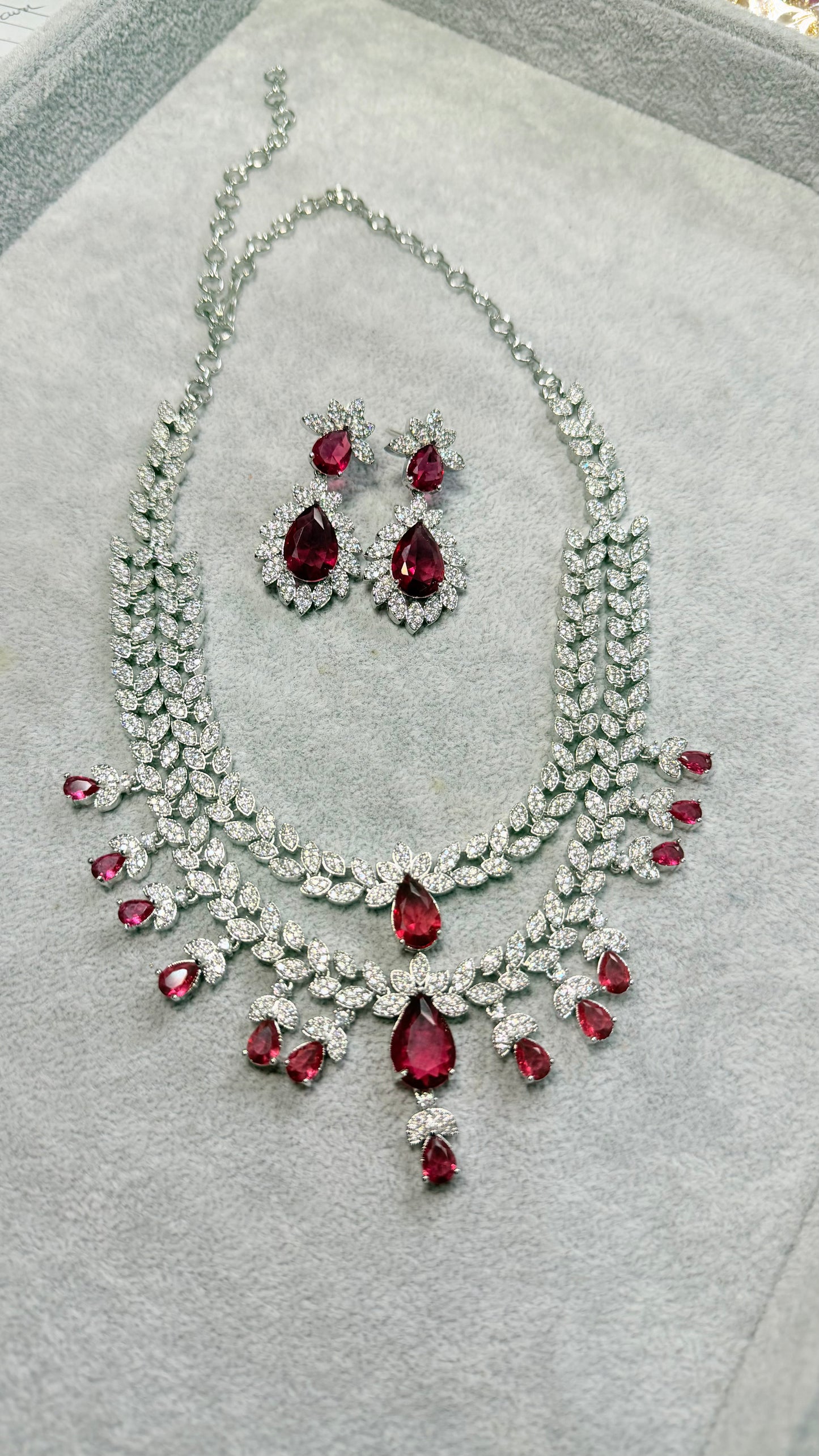 Pink Topaz Diamanté Set