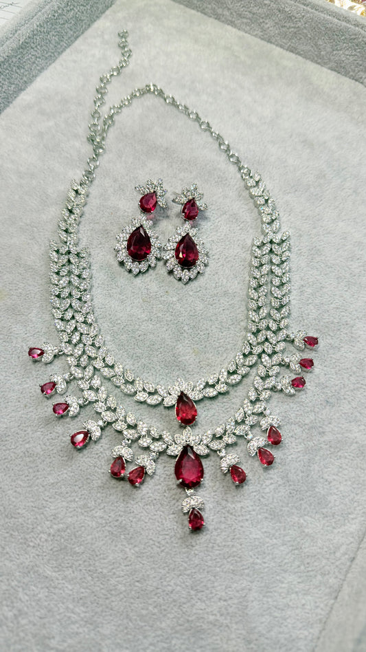 Pink Topaz Diamanté Set