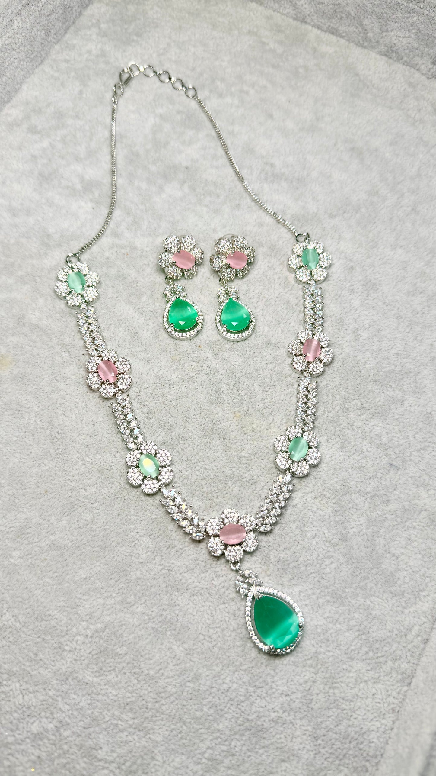 Mint & Pink Diamanté Set
