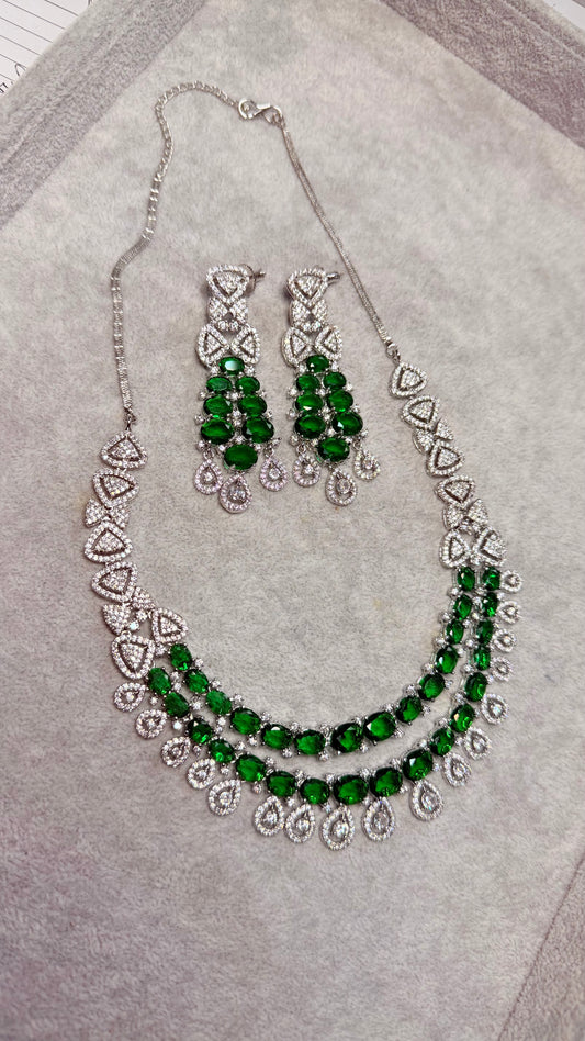 Emerald Diamanté Set