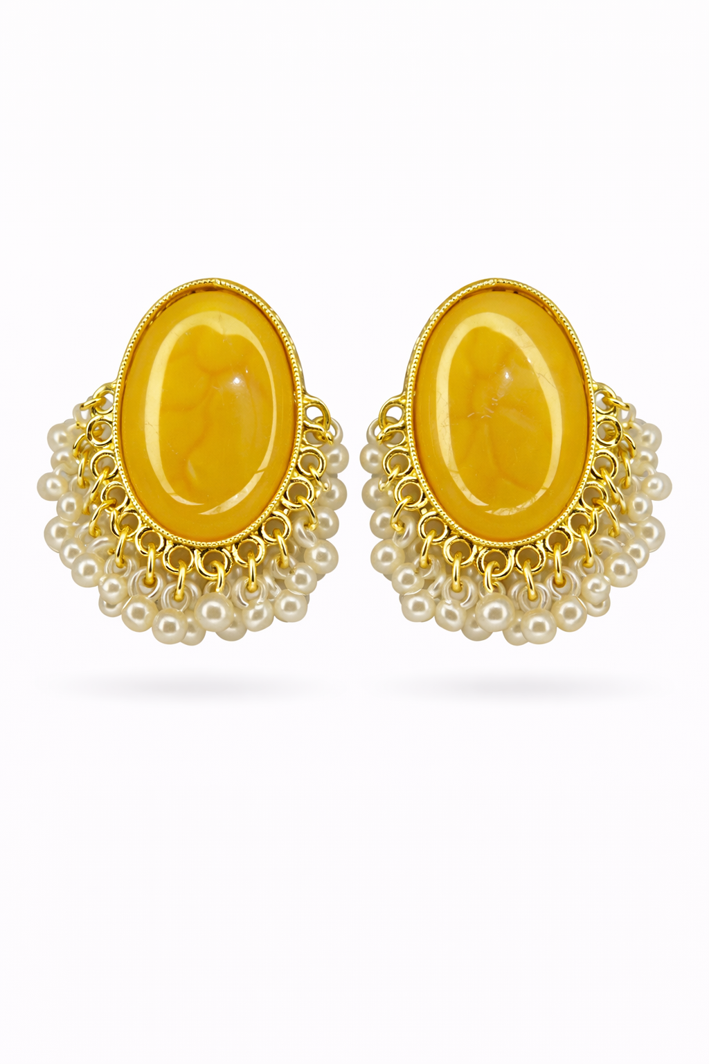 Marble & Pearl Statement Earrings
